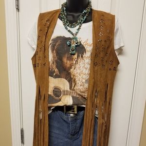 Brown suede vest